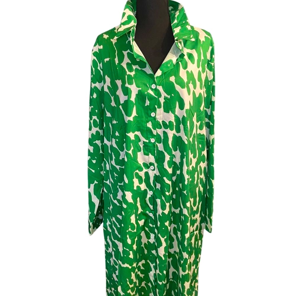 Kelly Green Coastal Shirtdress | Preppy Chic in 2XL - Picture 9 of 10